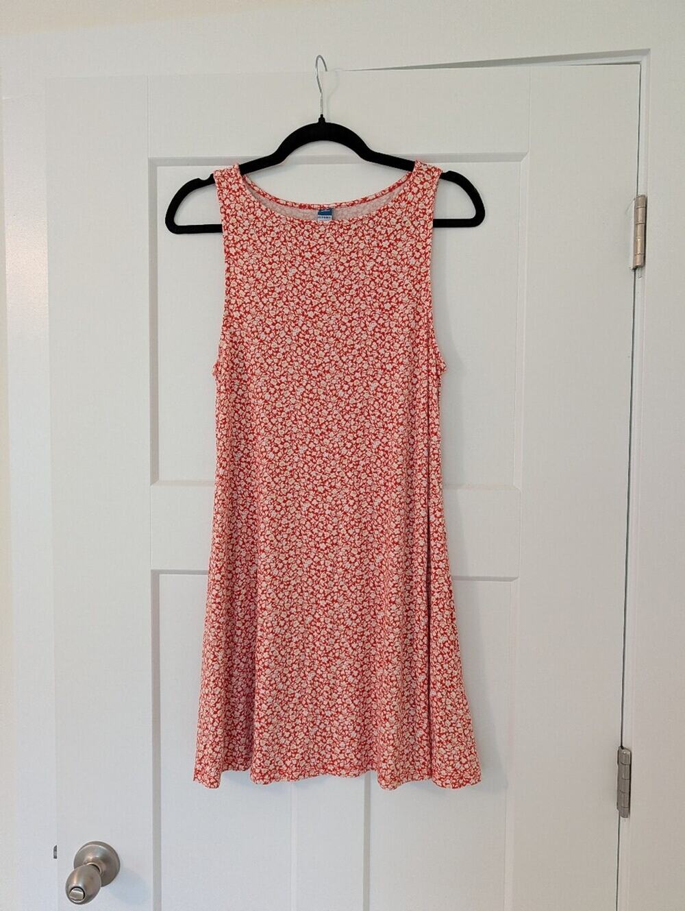 Old Navy Red Ditsy Floral Swing Dress